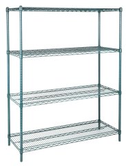 Стеллаж VX-S 610х610х1895/4 Zinc Plating underneath with Green Anti-bacterial Epoxy Coating